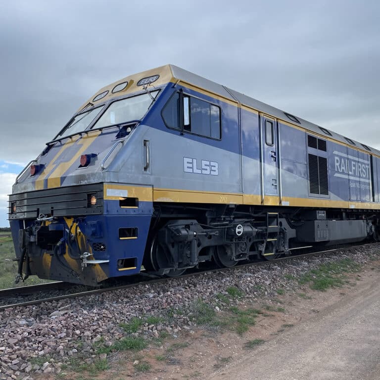 rail first asset management train side view